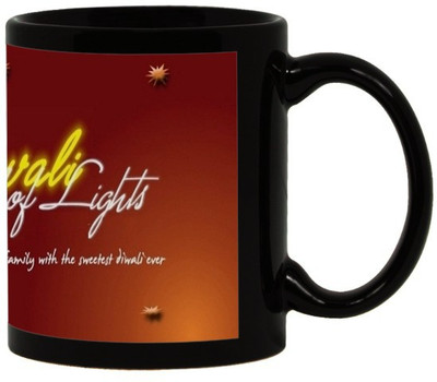 

Lolprint 38 Diwali Gift Black Ceramic Mug(325 ml)