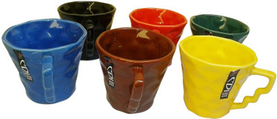 

KV ENTERPRISES1 KV1CDID Ceramic Mug(250 ml, Pack of 6), Multicolor