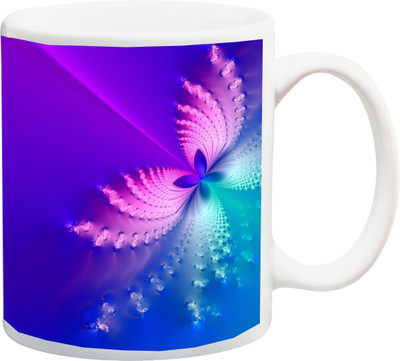

ME&YOU special blue Flowers 3D Rose printed Ceramic Mug(325 ml), Multicolor