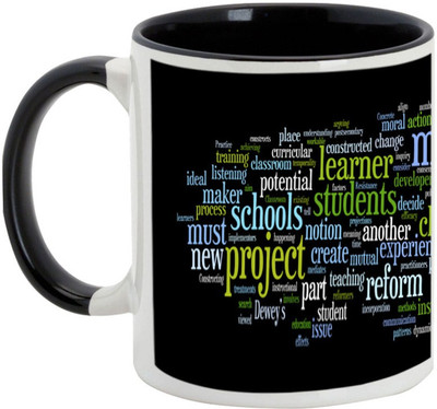 

AllUPrints True Teacher Redefines Potential Ceramic Mug(325 ml), Black