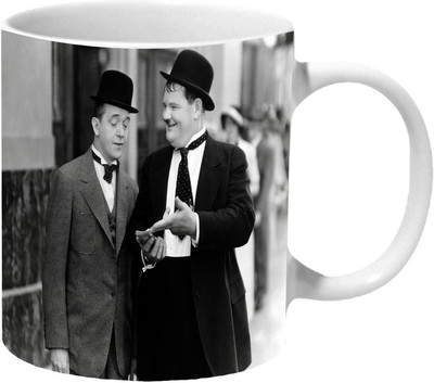 

Mooch Wale Laurel And Hardy Well Suited Ceramic Mug(325 ml), Multicolor