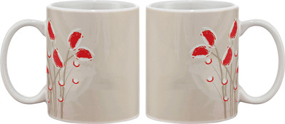 

Artifa Red Leaves Plant Porcelain, Ceramic Mug(350 ml), Multicolor