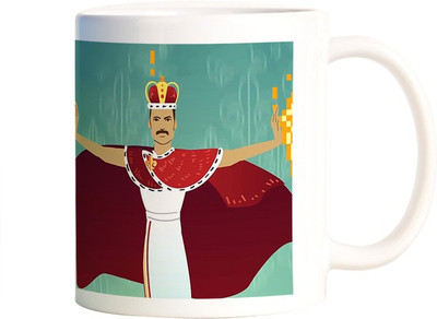 

Rangeele Inkers freddie mercury The King Ceramic Mug(300 ml), Multicolor