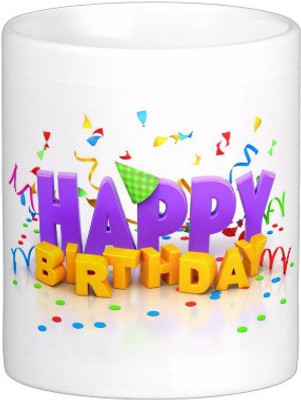 

Exoctic Silver Happy Birthday To You : B'day 007 Ceramic Mug(300 ml), Multicolor