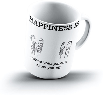 

Ucard Happiness Is1196 Bone China, Ceramic, Porcelain Mug(325 ml)
