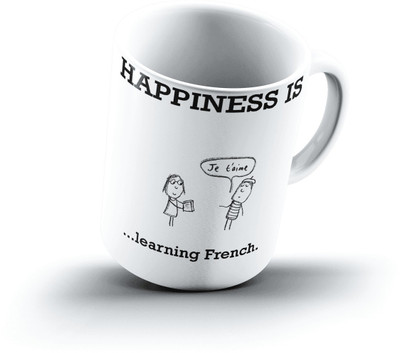 

Ucard Happiness Is1305 Bone China, Ceramic, Porcelain Mug(325 ml), Multicolor