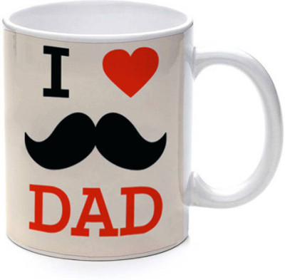 

ME&YOU Gift for father/daddy;I Love Dad printed Ceramic Mug(325 ml), Multicolor