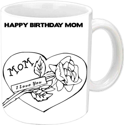 

Raj Laxmi Happy Birthday Mom White Ceramic Mug(3.5 ml)