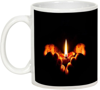 

AllUPrints Gifts For Deepawali - Prosperous Happy Diwali Design 23 Ceramic Mug(325 ml), White