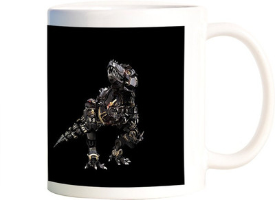 

Rangeele Inkers Transformer Dino Ceramic Mug(300 ml), Multicolor