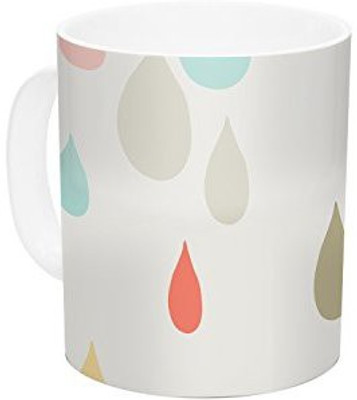 

Kess InHouse InHouse Very Sarie Rainy Days Rain Ceramic Coffee, 11 oz, Multicolor Ceramic Mug(60 ml)