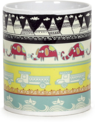 

Chumbak Highways of India Ceramic Mug(300 ml), Multicolor