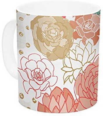 

Kess InHouse InHouse Pellerina Design Spring Florals Blush Peony Ceramic Coffee, 11 oz, Multicolor Ceramic Mug(60 ml)
