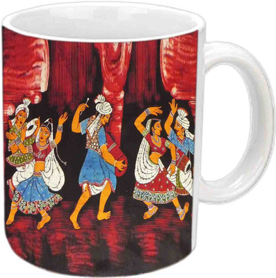 

Raj Laxmi Rajasthani dance White Ceramic Mug(350 ml)