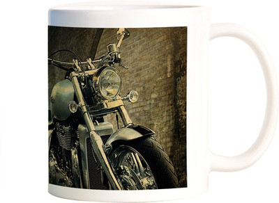 

Rangeele Inkers Harley davidson Biker Ceramic Mug(300 ml), Multicolor
