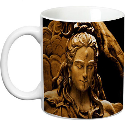 

Prithish Shiva Statue Ceramic Mug(330 ml), Multicolor