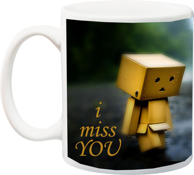 

ME&YOU Gifts For Girlfriend/Boyfriend/Husband/Wife Valentine's;I miss you printed Ceramic Mug(325 ml), Multicolor