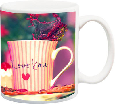 

ME&YOU Gift for Husband/Wife/Girlfriend/Boyfriend/Lover;"Special Beautiful I love You Cup And Water 3D printed Ceramic Mug(325 ml), Multicolor