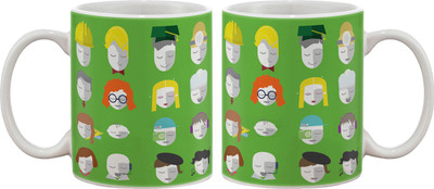 

Artifa Profession Faces Porcelain, Ceramic Mug(350 ml), Multicolor