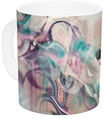 

Kess InHouse InHouse Mat Miller Fluidity Ceramic Coffee, 11 oz, Multicolor Ceramic Mug(60 ml)