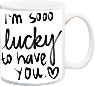 

ME&YOU Gift for Husband/Wife/Girlfriend/Boyfriend/Lover;"Beautiful Special i m sooo lucky to have you HD printed Ceramic Mug(325 ml), Multicolor