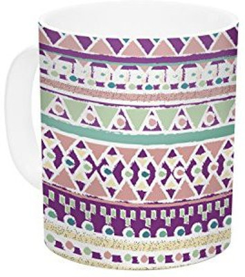 

Kess InHouse InHouse Nika Martinez Boho Ibiza Pastel Pink Ceramic Coffee, 11 oz, Multicolor Ceramic Mug(60 ml)