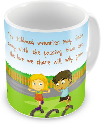 

Tradition India Printed Design Fancy Coffees Pair For Brothers 708 Ceramic Mug(300 ml, Pack of 2), Multicolor