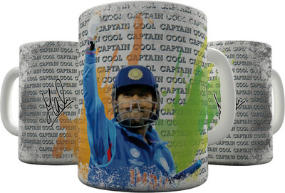 

Shaildha 02CaptainCool Ceramic Mug(350 ml), Multicolor