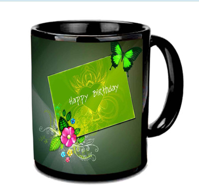 

Raj Laxmi b'day butterfly black Ceramic Mug(350 ml)