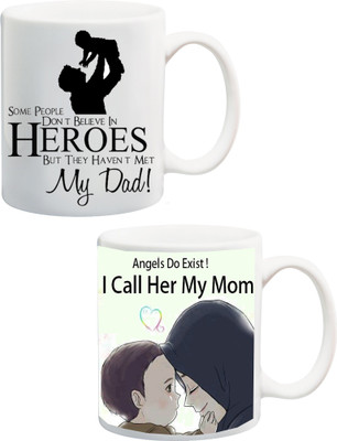 

ME&YOU I call my Mom an Angel and Some People dont believe in heroes Ceramic Mug(325 ml, Pack of 2), Multicolor