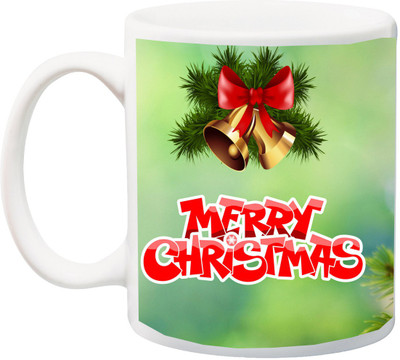 

ME&YOU Gifts for Merry-Christmas With Blue Star 3D Printed Ceramic Mug(325 ml), Multicolor
