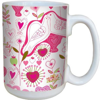 

Tree-Free Greetings Greetings lm43507 Sweet Hearts and Birds by Carolyn Gavin Ceramic with Full-Sized Handle, 15-Ounce Ceramic Mug(60 ml), Multicolor