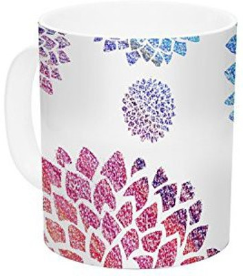 

Kess InHouse InHouse Catherine Holcombe Feel The Rainbow Rainbow White Ceramic Coffee, 11 oz, Multicolor Ceramic Mug(60 ml)