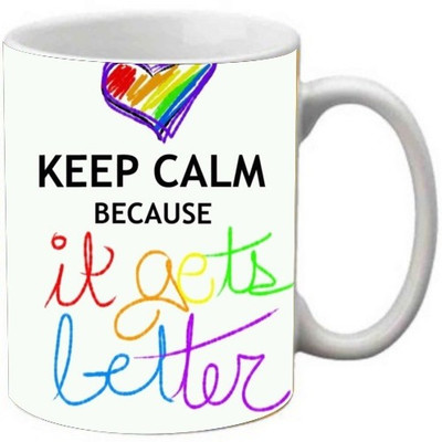 

Maison N Mode It Gets Better Coffee Ceramic Mug(330 ml), Multicolor