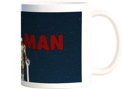 

Rangeele Inkers ironman Flying Minimal Ceramic Mug(300 ml), Multicolor