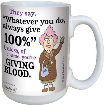 

Tree-Free Greetings Greetings lm43861 Hilarious Aunty Acid One Hundred Percent by The Backland Studio Ceramic, 15-Ounce Ceramic Mug(60 ml), Multicolor