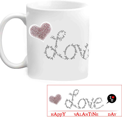 

Raj Laxmi Wonderful Love Design White Ceramic Mug(350 ml)
