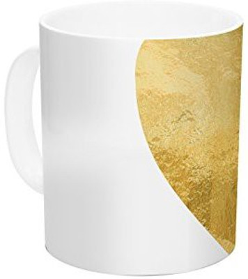 

Kess InHouse InHouse KESS Original Heart of Gold Metallic Ceramic Coffee, 11 oz, Multicolor Ceramic Mug(60 ml)