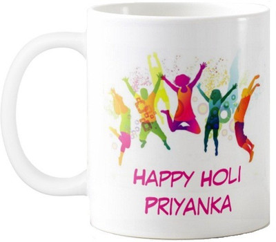 

Exoctic Silver Happy Holi Priyanka Series001 Ceramic Mug(330 ml), Multicolor