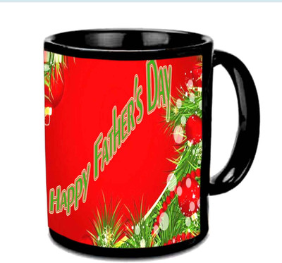 

Raj Laxmi Fathers Day Wishes Simple N Sweet Design Multicolor Ceramic Mug(350 ml), Black