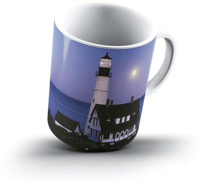 

Ucard Moon Rise Over Portland Head Lighthouse Portland Maine2500 Bone China, Ceramic, Porcelain Mug(325 ml), Multicolor