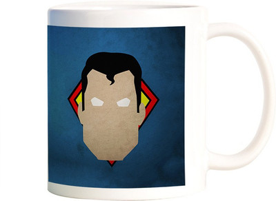 

Rangeele Inkers Super Man Minimals Art Work Ceramic Mug(300 ml), Multicolor