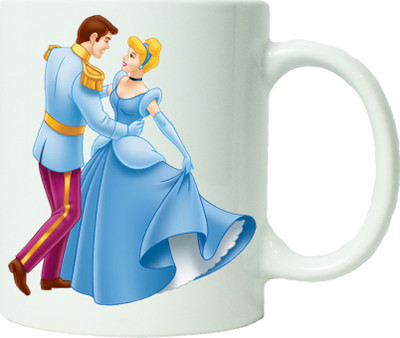 Maison N Mode Cinderella With Prince Coffee Ceramic Mug(330 ml), Multicolor