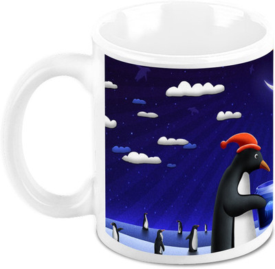 

Homesogood Christmas With Penguins Ceramic Mug(325 ml)