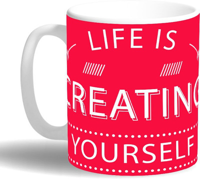 

PRINT OPERA Life is creating yourself Ceramic Mug(330 ml), Multicolor