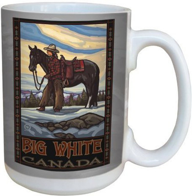 

Tree-Free Greetings Greetings 79343 Big White Canada Cowgirl by Paul A. Lanquist Ceramic with Full-Sized Handle, 15-Ounce, Multicolored Ceramic Mug(60 ml), Multicolor
