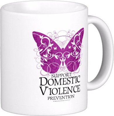 

Exoctic Silver Stop Domestic Violence C004 Ceramic Mug(300 ml), Multicolor