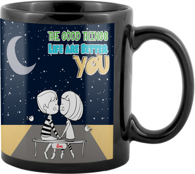 

SKY TRENDS Valentine Gifts For Special Girlfriend,Boyfriend,Wife,Husband,design 231 Ceramic Mug(325 ml), Black