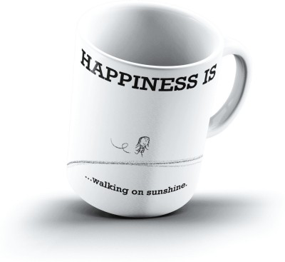 

Ucard Happiness Is1831 Bone China, Ceramic, Porcelain Mug(325 ml), Multicolor