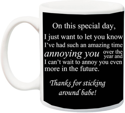

ME&YOU 1st Anniversary/Valentine's Together Gift;Special Quotes Printed Ceramic Mug(325 ml), Multicolor